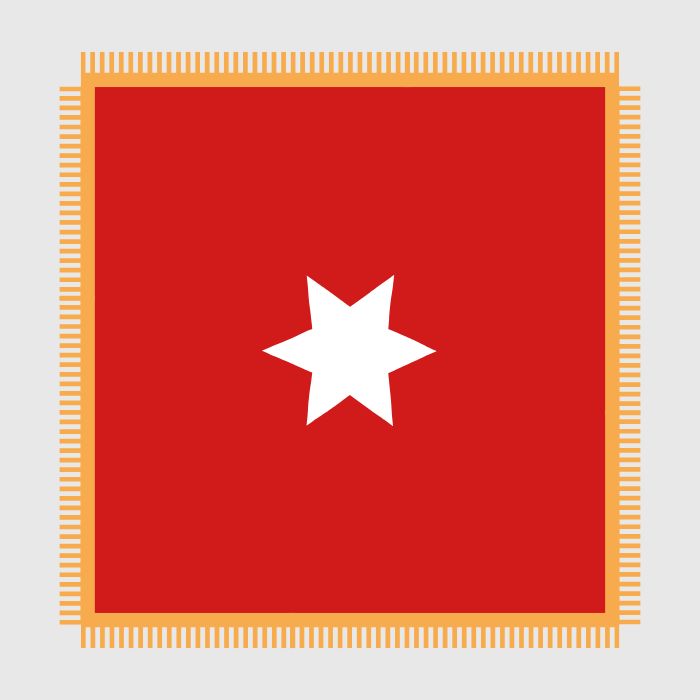 Σημαία Κόκκινη με Αστέρια Επισείων 30x30εκ με Κρόσια (FLAG018)